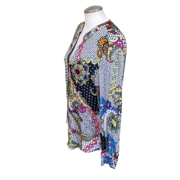 Desigual Sweater Womens Boho Colorful Long Sleeve Xlarge XL Thin Knit Artsy - Picture 4 of 10